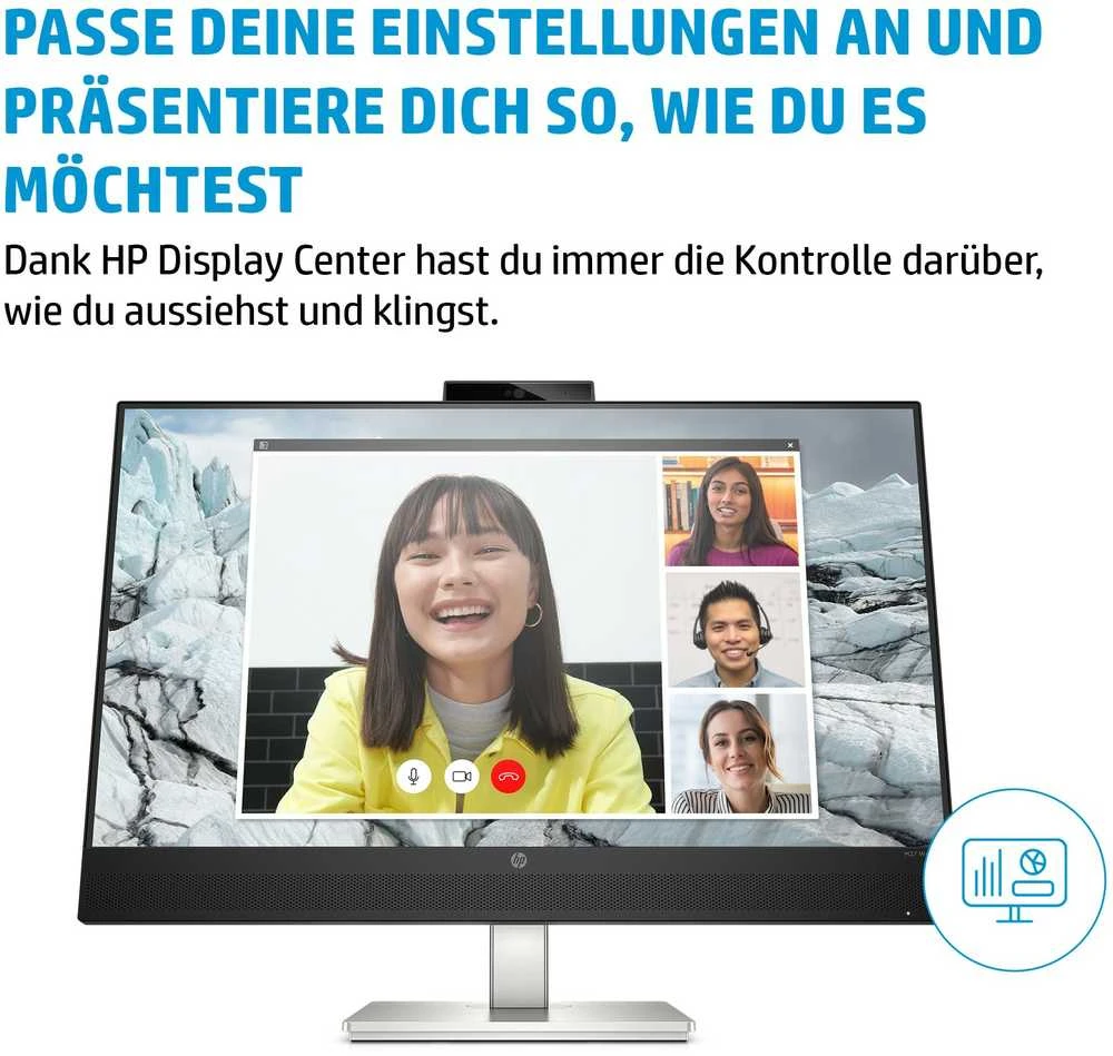 Monitorius HP E27m G4 QHD USB-C Conferencing Monitor/IPS/QHD (2560 x 1440)/300 nits/web cam 5MP/Speakers 2 x 5 W  (40Z29AA)