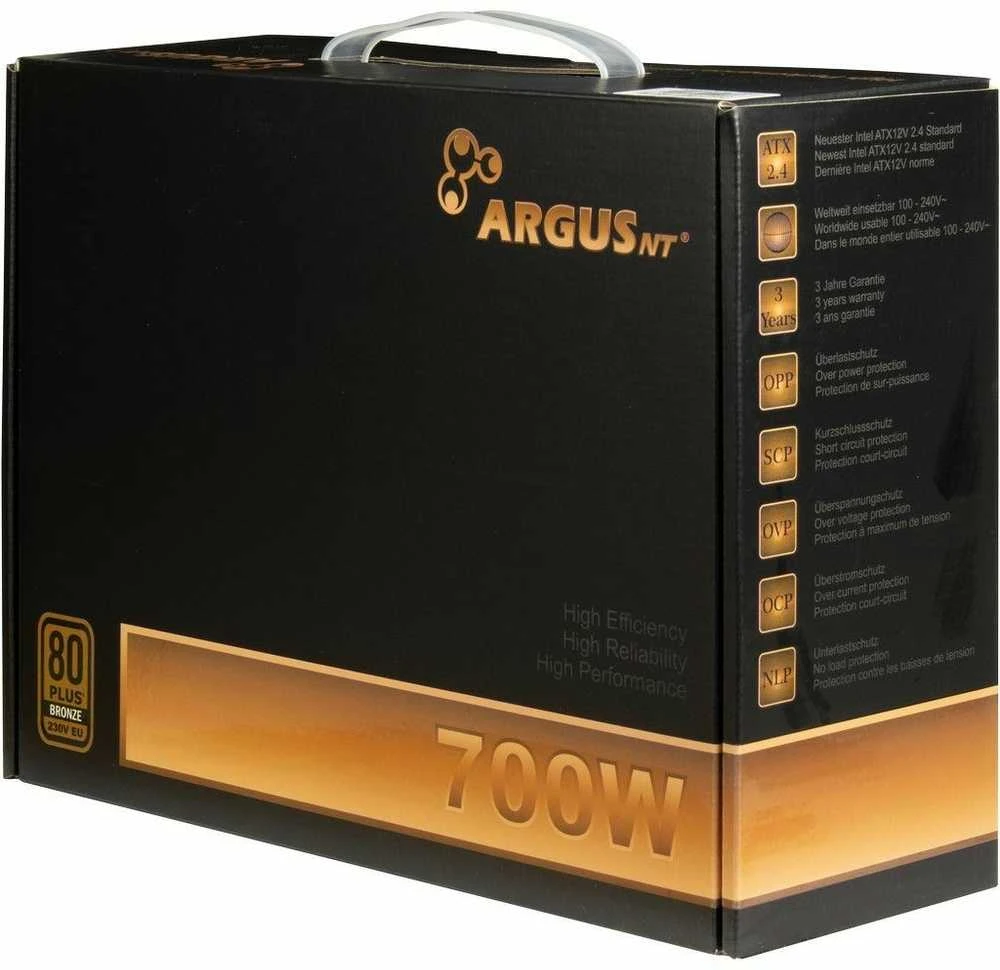 „Inter-Tech Argus BPS-700 700W“, kompiuterio maitinimo šaltinis - juodas, 4x PCIe, 700 vatų