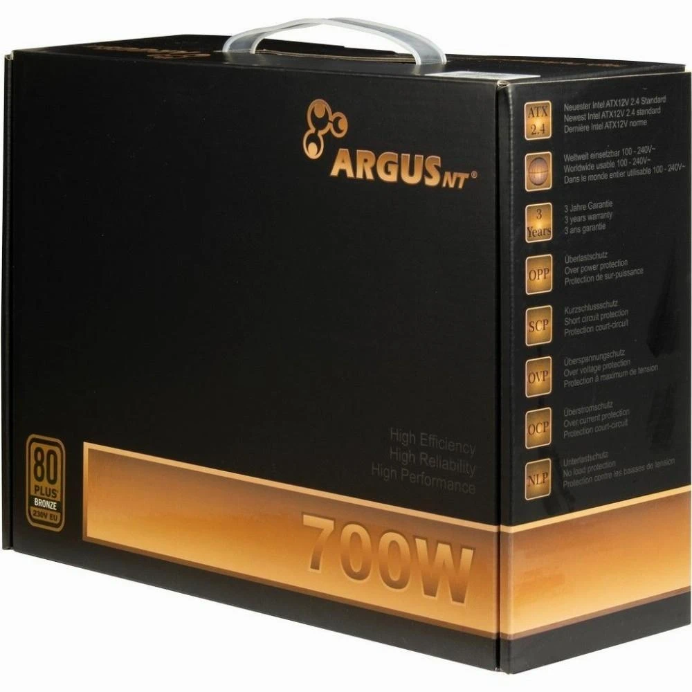 „Inter-Tech Argus BPS-700 700W“, kompiuterio maitinimo šaltinis - juodas, 4x PCIe, 700 vatų