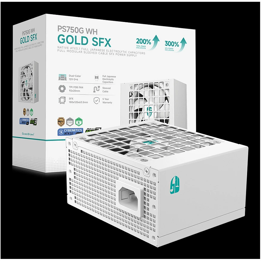 DeepCool Gamer Storm PS750G WH maitinimo blokas 750 W 20+4 kontaktų ATX ATX Baltas