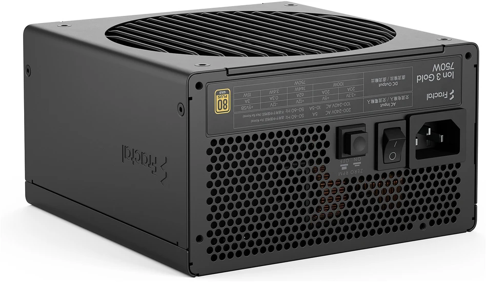 Fractal Design ION auksinis 3 750W, kompiuterio maitinimo šaltinis - juodas, 750 vatų