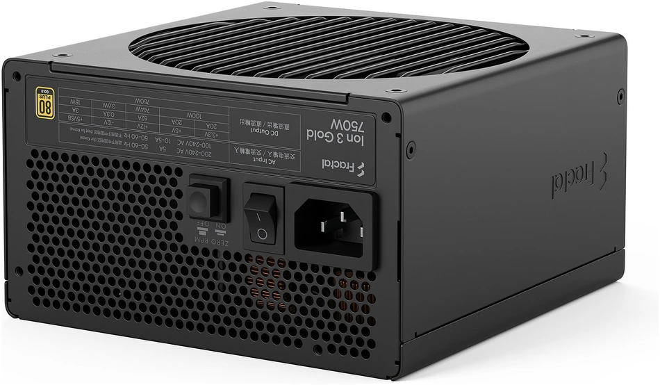 Fractal Design ION auksinis 3 750W, kompiuterio maitinimo šaltinis - juodas, 750 vatų
