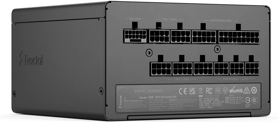 Fractal Design ION auksinis 3 750W, kompiuterio maitinimo šaltinis - juodas, 750 vatų