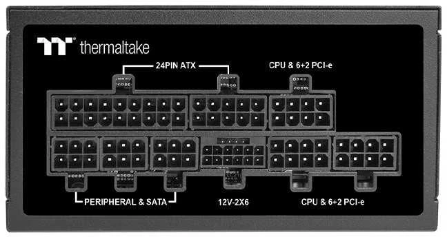 „Thermaltake Toughpower SFX Platinum 750W“, kompiuterio maitinimo šaltinis - juodas, 1x 12VHPWR, 2x PCIe, laidų valdymas, 750 vatų