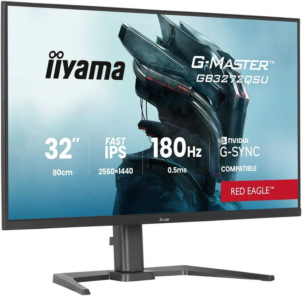 Monitorius „Raudona Eagle iiyama G-Master GB3272QSU-B1“ – „Raudona Eagle“ – 180 Hz | QHD | Greitas IPS | 31,5 colio