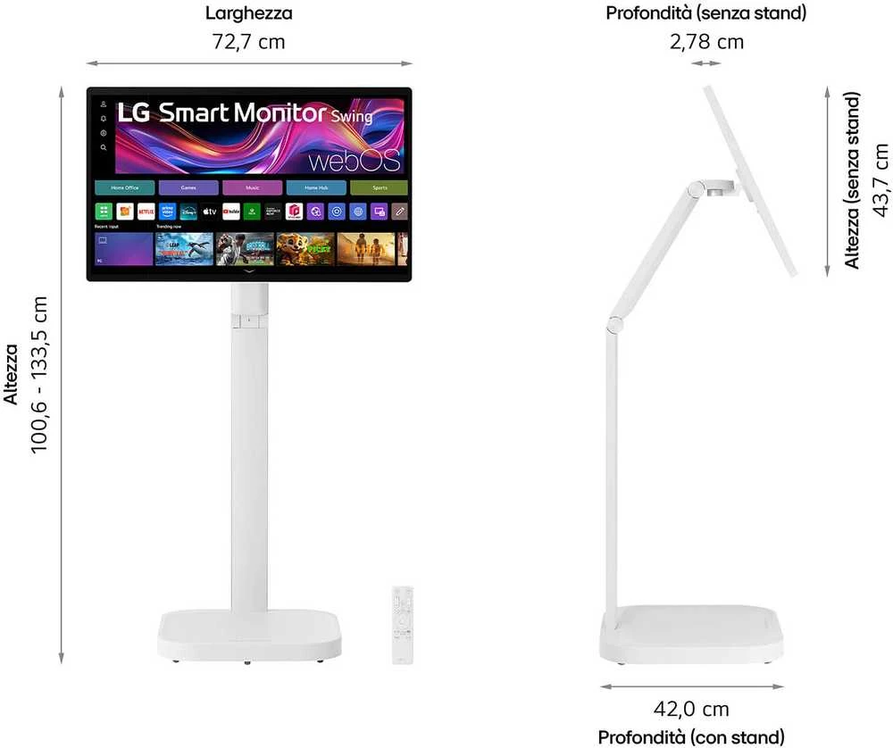 Monitorius LG Swing 32U889SA – 31,5 colio | 4K jutiklinis ekranas | stovas ant ratukų