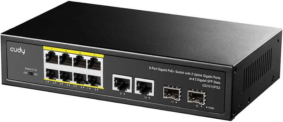 Šakotuvas 10 prievadų komutatorius CUDY GS1010PS2