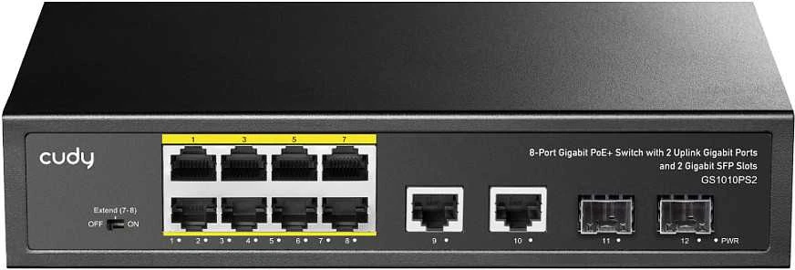 Šakotuvas 10 prievadų komutatorius CUDY GS1010PS2