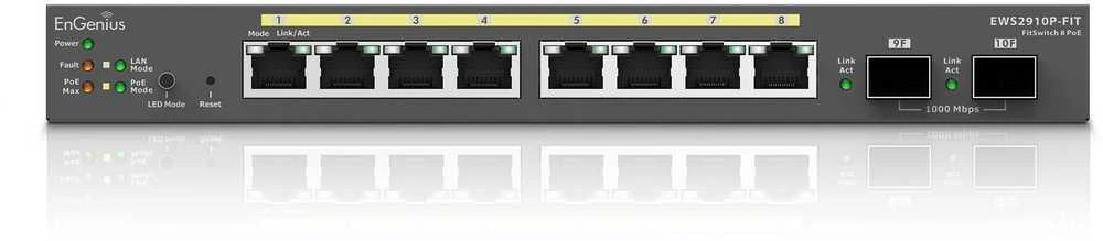 Šakotuvas Switch EnGenius 8-port GbE PoE (ESW2910P-FIT)