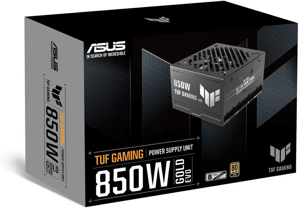 ASUS TUF-GAMING-850G-EVO maitinimo blokas 850 W 20+4 kontaktų ATX ATX Juodas