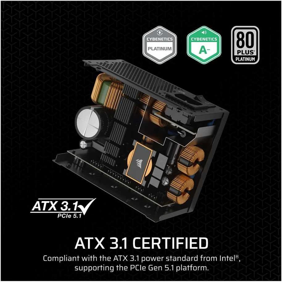Corsair visiškai modulinis 80 PLUS platininis SFX maitinimo šaltinis (ES) | SF serija SF850 | 850 W
