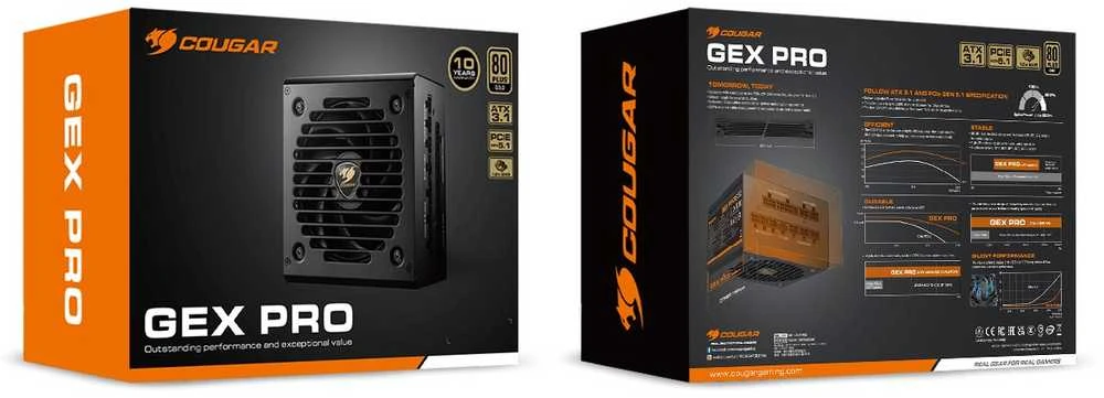MAitinimo blokas Cougar GEX PRO 850W ATX3.1 / 80 Plus Gold / Modular