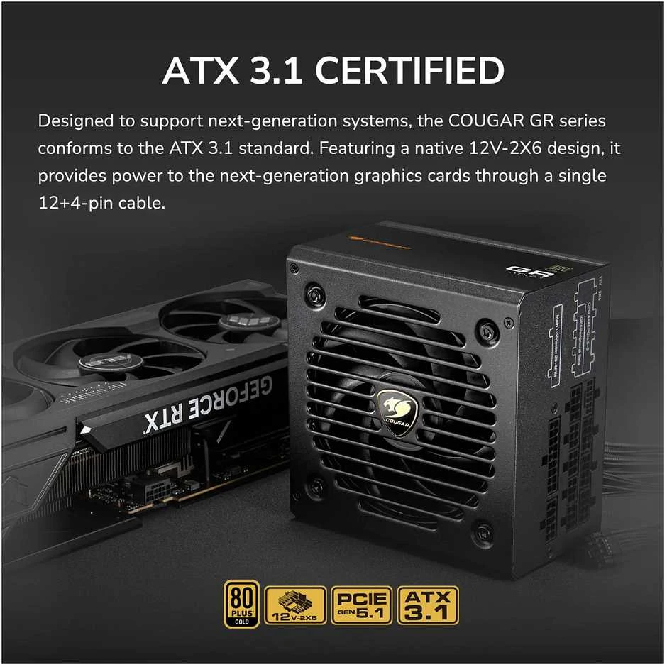COUGAR CGRGDN-850 maitinimo blokas 850 W 20+4 pin ATX ATX Juoda