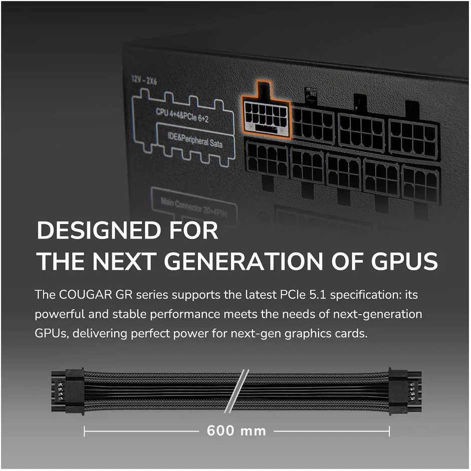 COUGAR CGRGDN-850 maitinimo blokas 850 W 20+4 pin ATX ATX Juoda