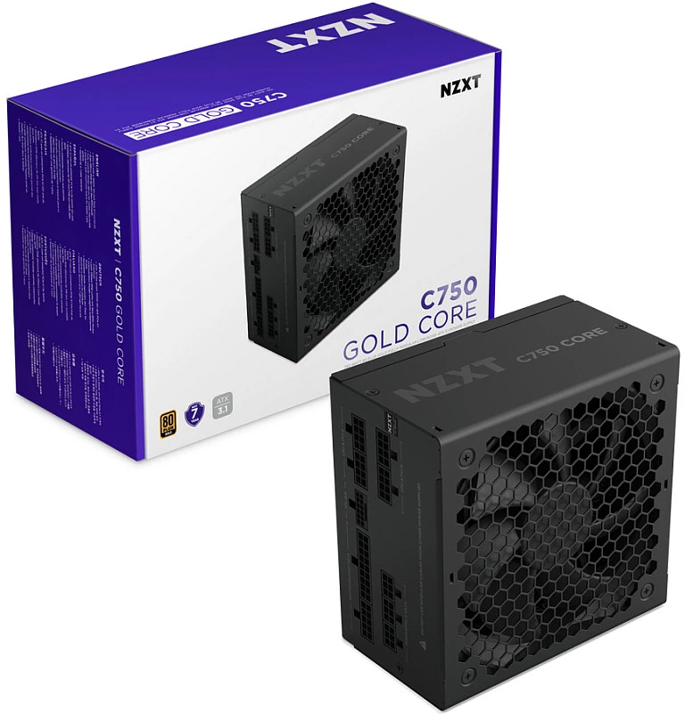 NZXT C850 Core 80 PLUS Gold maitinimo šaltinis – 850 vatų, Juodas
