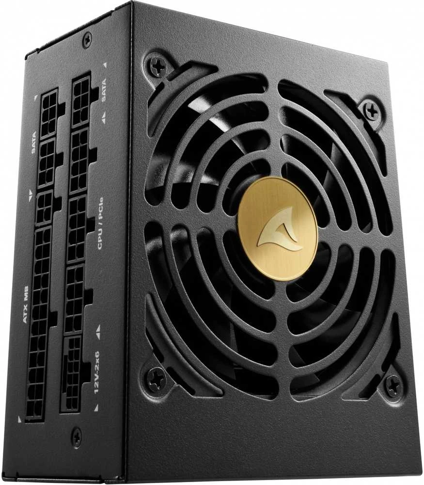 „Sharkoon Rebel P20 SFX 850W“, kompiuterio maitinimo šaltinis - juodas, 1x 12 kontaktų didelio galingumo jungtis, 2x PCIe, kabelių valdymas, 850 vatų