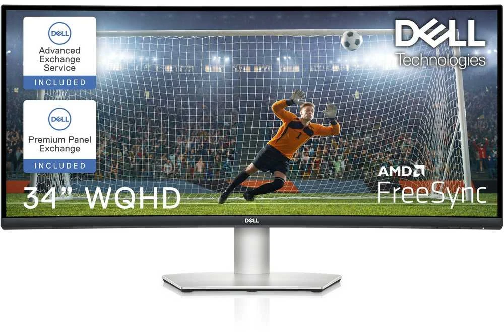 Monitorius Dell USB-C S3423DWC, 34Inch/Curved/ 3440 x 1440/ LED LCD/ VA/ 4ms/ 100Hz/300cd/m²,USB-C/ DP/ USB-A/HDMI, Audio Out, AMD FreeSync