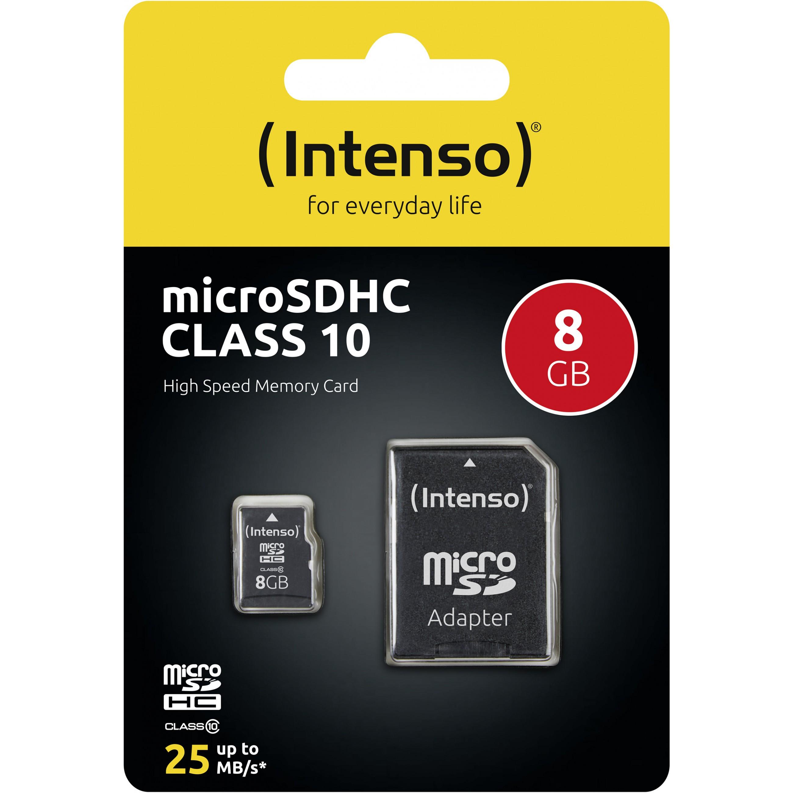 Atminties kortelė Intenso Micro SDHC 8GB Class10 3413460