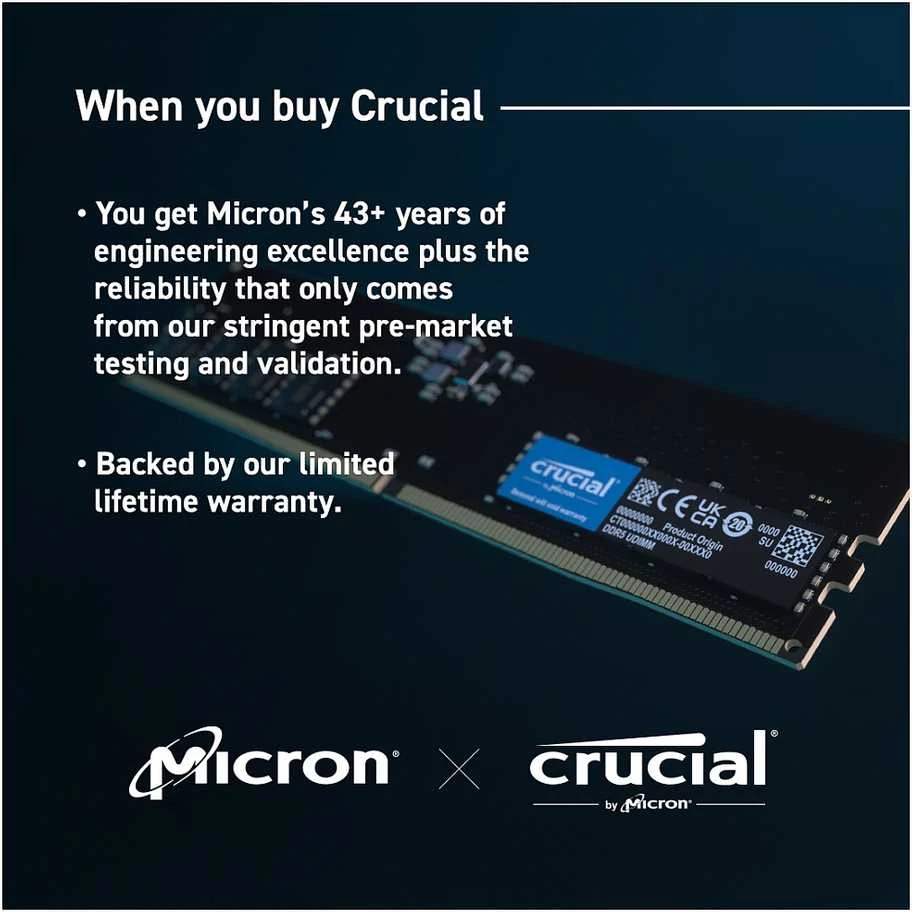 RAM Crucial 8GB DDR5-5600 UDIMM CL46 (16Gbit)