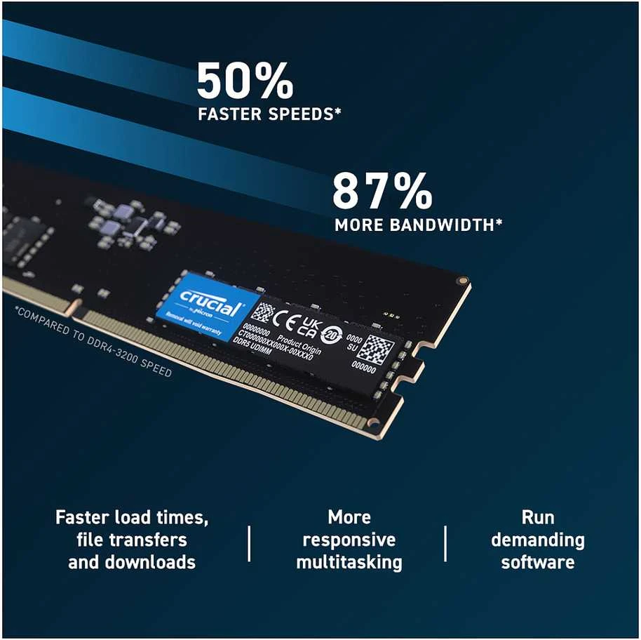 RAM Crucial 8GB DDR5-5600 UDIMM CL46 (16Gbit)