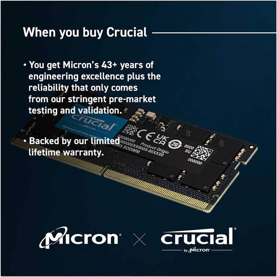 RAM Crucial 8GB DDR5-5600 SODIMM CL46 (16Gbit)