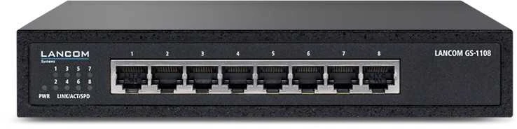 Šakotuvas Tinklo Įranga - LANCOM Jungiklis GS-1108 8-Port Gigabit Ethernet 16 Gbps Be Ventiliatoriaus