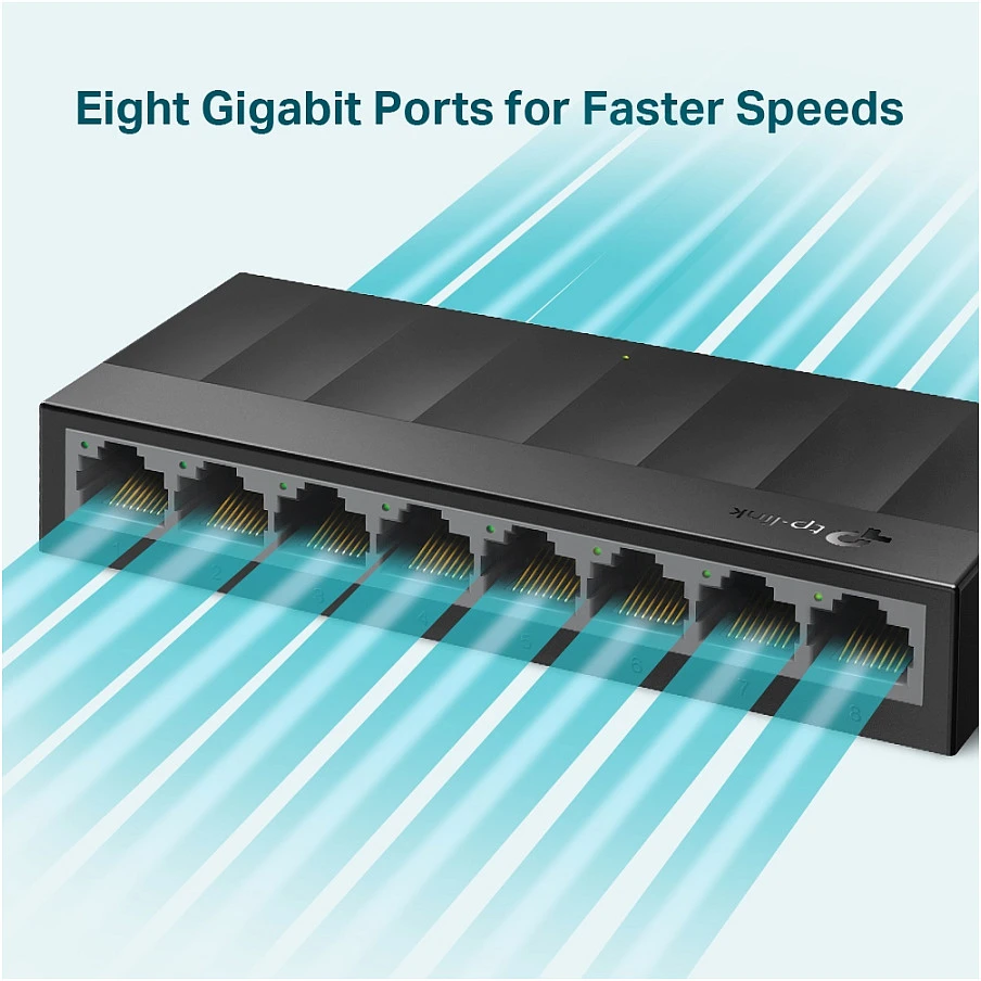 TP-LINK LiteWave 8-port Gigabit Desktop Switch 8 Gigabit RJ45 Ports Desktop Plastikinis dėklas