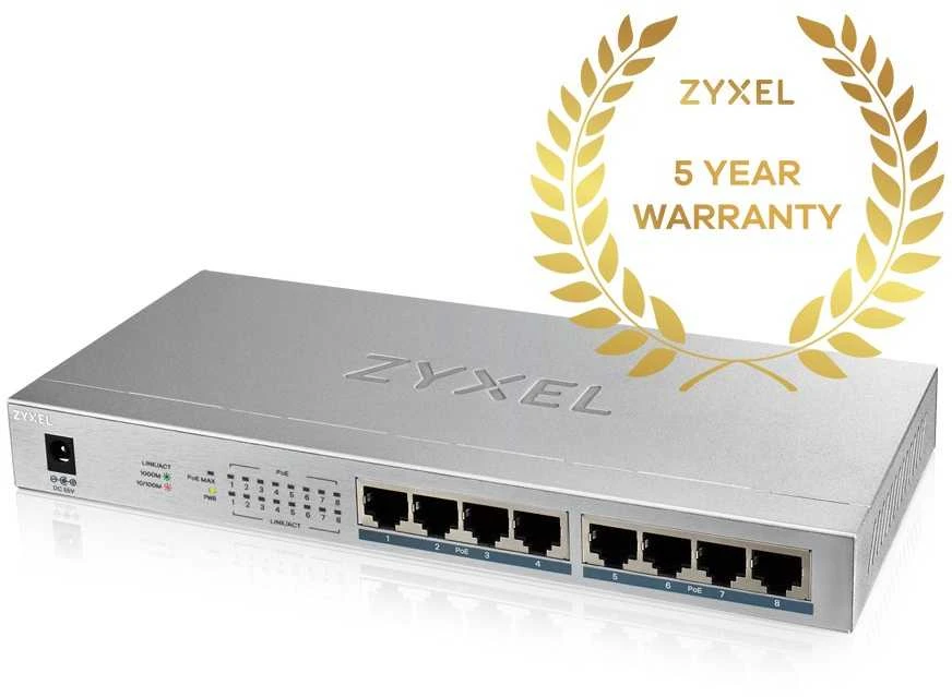 ZYXEL GS1008-HP 8 prievadų GbE nevaldomas PoE jungiklis