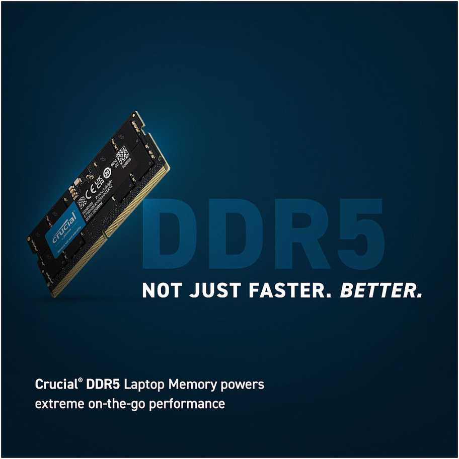 Nešiojamo kompiuterio atmintis Crucial 96GB [2x48GB 5600MHz DDR5 CL46 SODIMM]