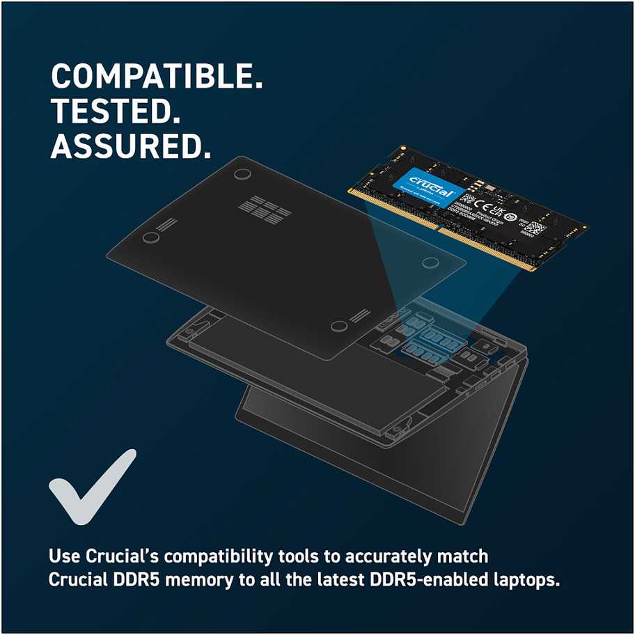Nešiojamo kompiuterio atmintis Crucial 96GB [2x48GB 5600MHz DDR5 CL46 SODIMM]