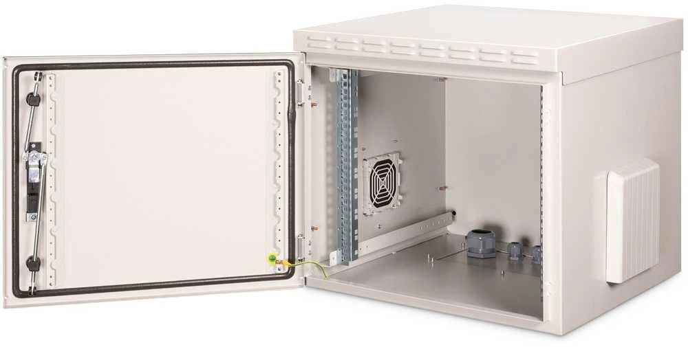 9HE Wandgehuse, Outdoor, IP55 579x600x600 mm, Farbe Grau (RAL 7035) DIGITUS Professional