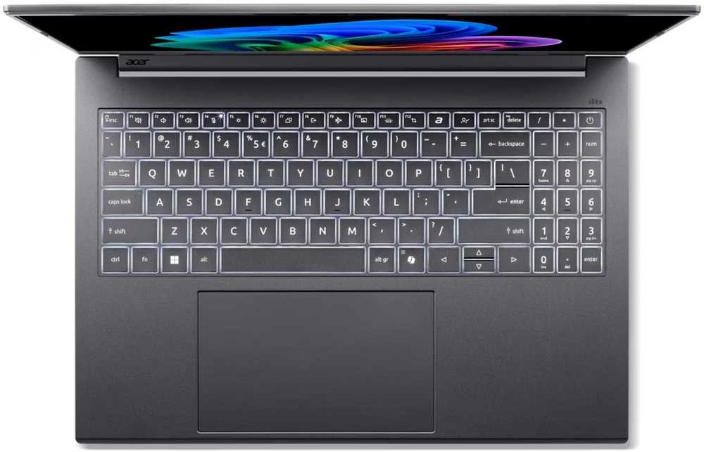 Nešiojamas kompiuteris „Acer Aspire 16“ dirbtinio intelekto OLED (A16-52M-5565) „Copilot+“ 16 colių įstrižainės WUXGA+ OLED asmeninis kompiuteris, 120 Hz, „Intel Ultra 5-226V“ (40 TOPS), 16 GB RAM, 1 TB SSD, „Windows 11“