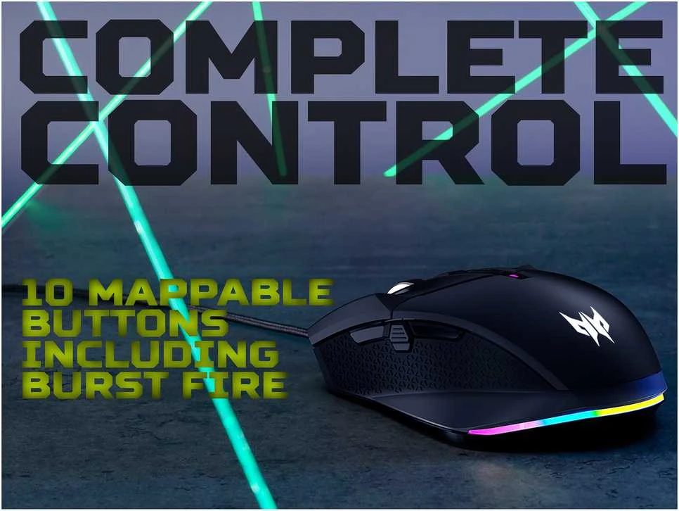 Acer pelė Predator Cestus 335, 19,000 DPI, 10 Programmable Mygtukai