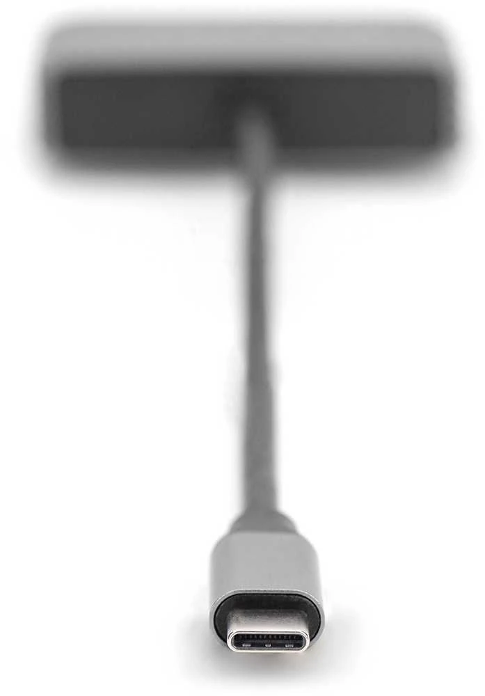 Assmann Electronic DIGITUS USB-C - mini DP + VGA Adapteris 20cm 4K/30Hz sidabrinis aliuminio korpusas