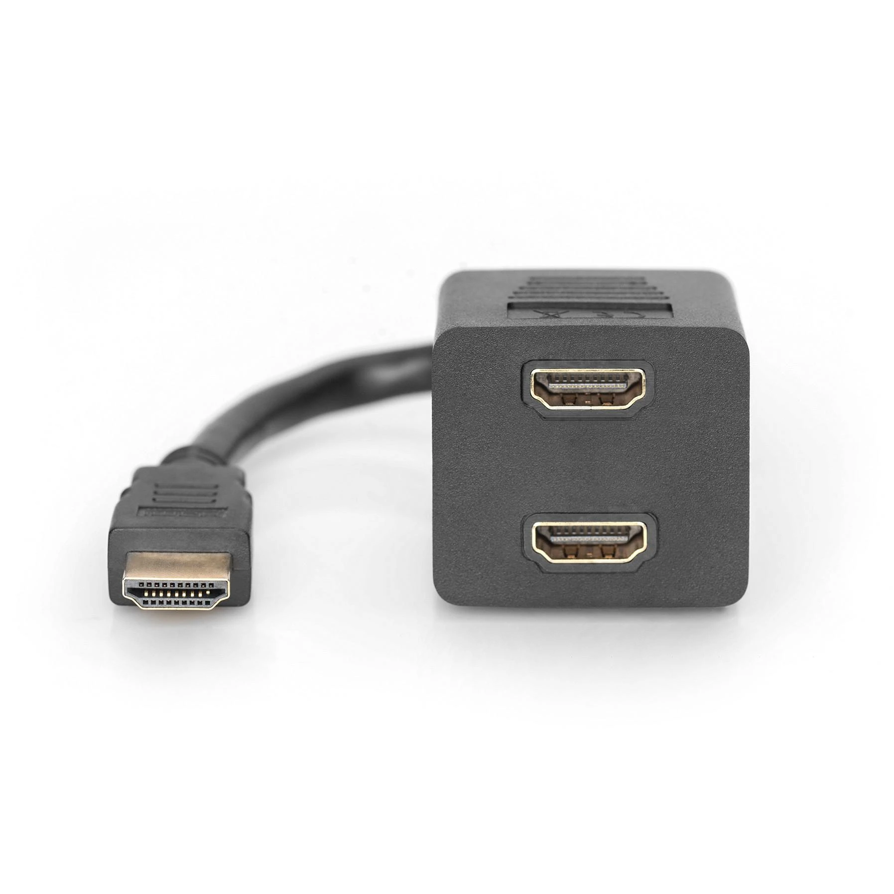 Assmann Electronic DIGITUS HDMI Y skirstytuvo kabelis tipas A -2xtipas A M/F 0,2m pasyvus Full HD auksinis bl
