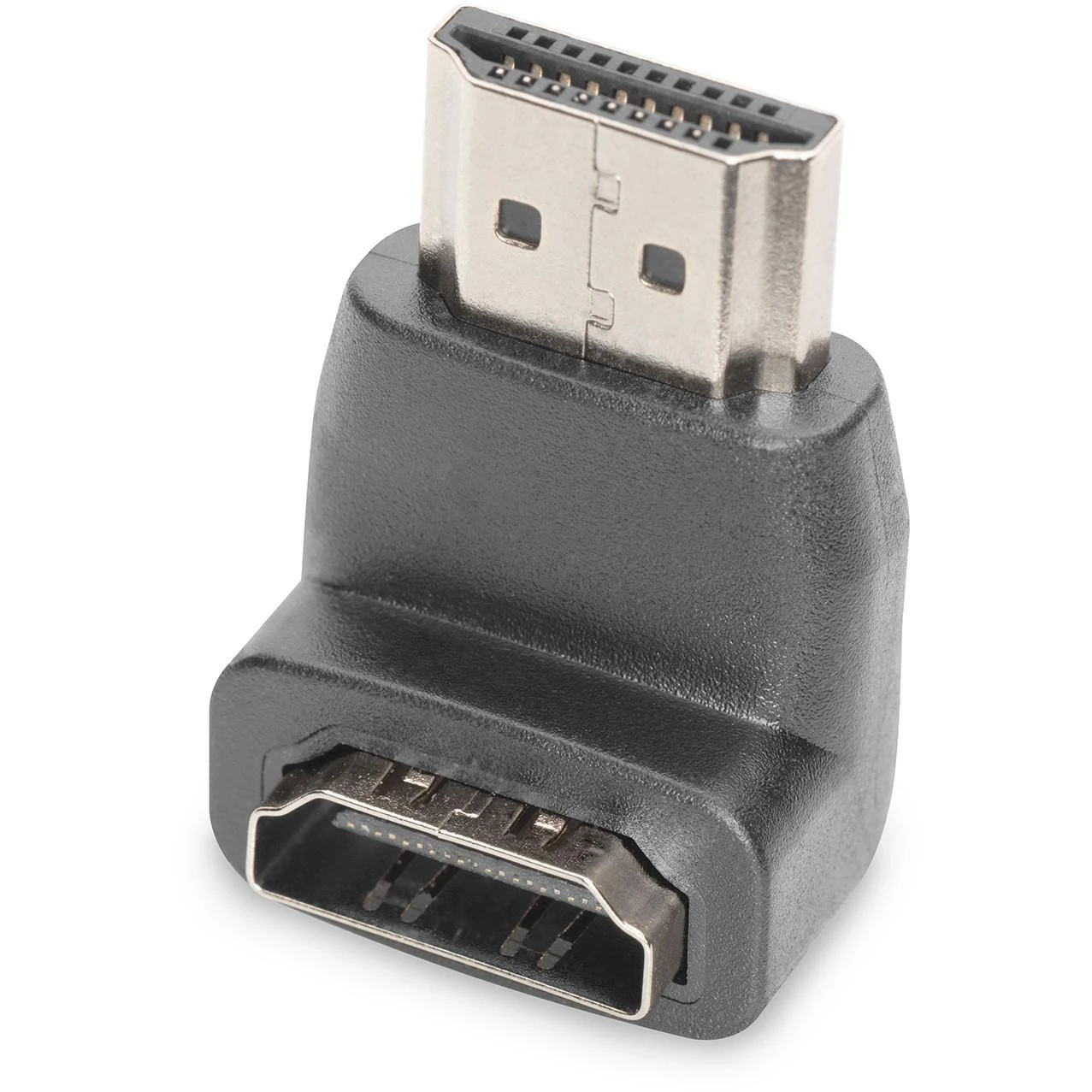 Assmann Electronic ASSMANN HDMI adapteris A tipo 90 laipsnių kampu M/F Ultra HD 60p bl auksinis