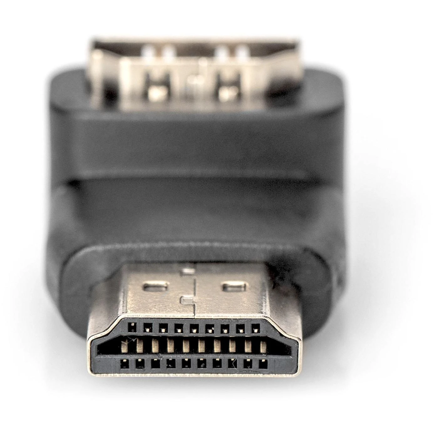 Assmann Electronic ASSMANN HDMI adapteris A tipo 90 laipsnių kampu M/F Ultra HD 60p bl auksinis