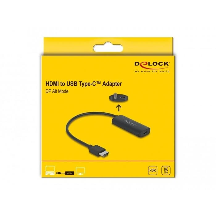 DELOCK Adapteris HDMI-A Stecker zu USB Type-C Buchse DP Alt Mode 8K