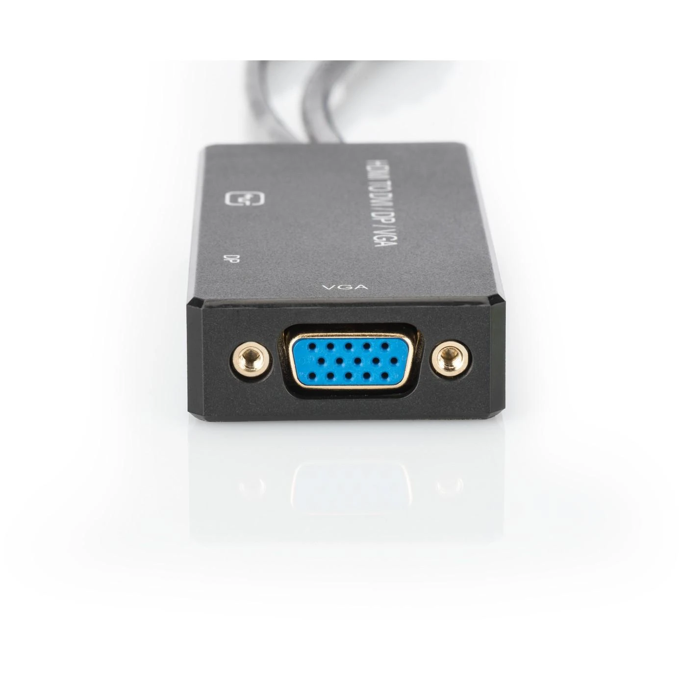 Assmann Electronic ASSMANN HDMI konverteris kabelis HDMI - DP+DVI+VGA M-F/F/F 0 2m 3 in 1 Multi-Media kabelis CE bl auksinis