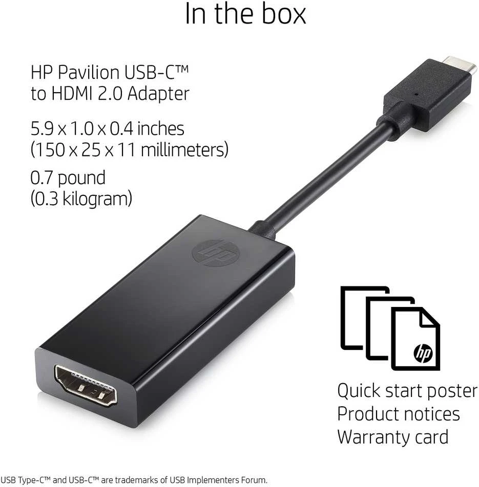 Hewlett Packard (HP) HP USB-C į HDMI 2.0 adapteris