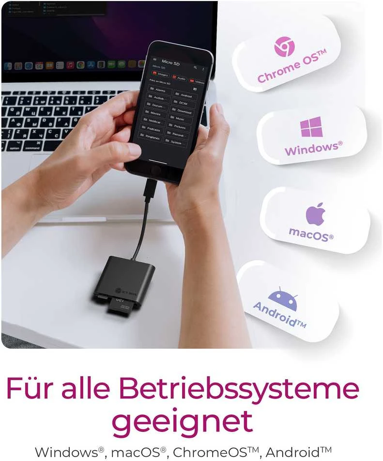 Icy Box RaidSonic ICYBOX USB 3.0 kortelių skaitytuvas Išorinis USB 3.0 Type-C pagrindinio kompiuterio jungtis SD 3.0 UHS-I Juodas