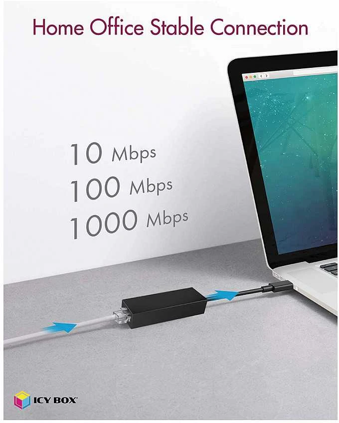 Icy Box Raidsonic | USB 3.0 (A tipo) į Gigabit Ethernet adapteris | IB-AC501a