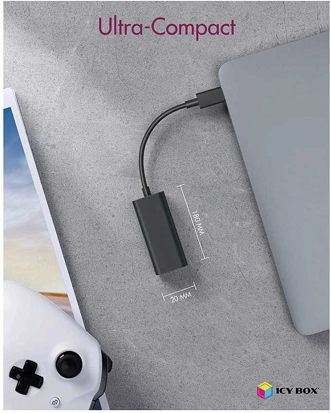 Icy Box Raidsonic | USB 3.0 (A tipo) į Gigabit Ethernet adapteris | IB-AC501a