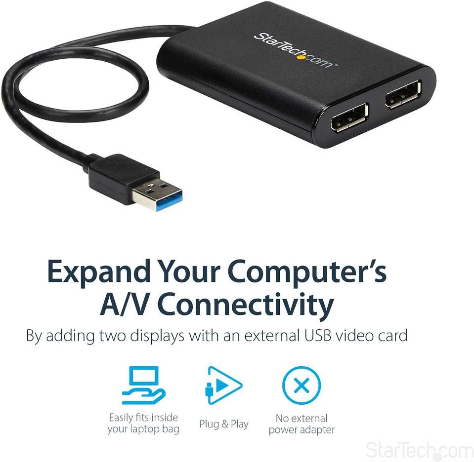 „StarTech“ USB-A stotis / replikatorius (USB32DP24K60)