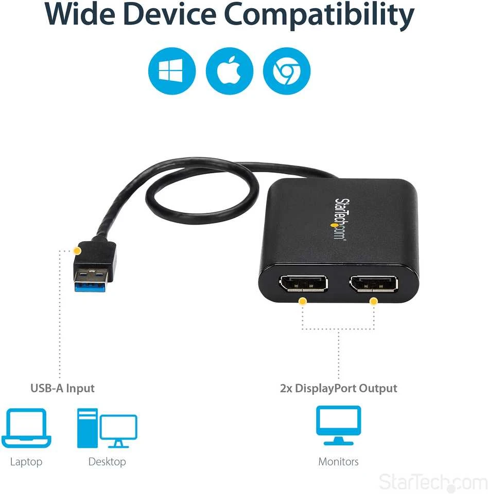 „StarTech“ USB-A stotis / replikatorius (USB32DP24K60)