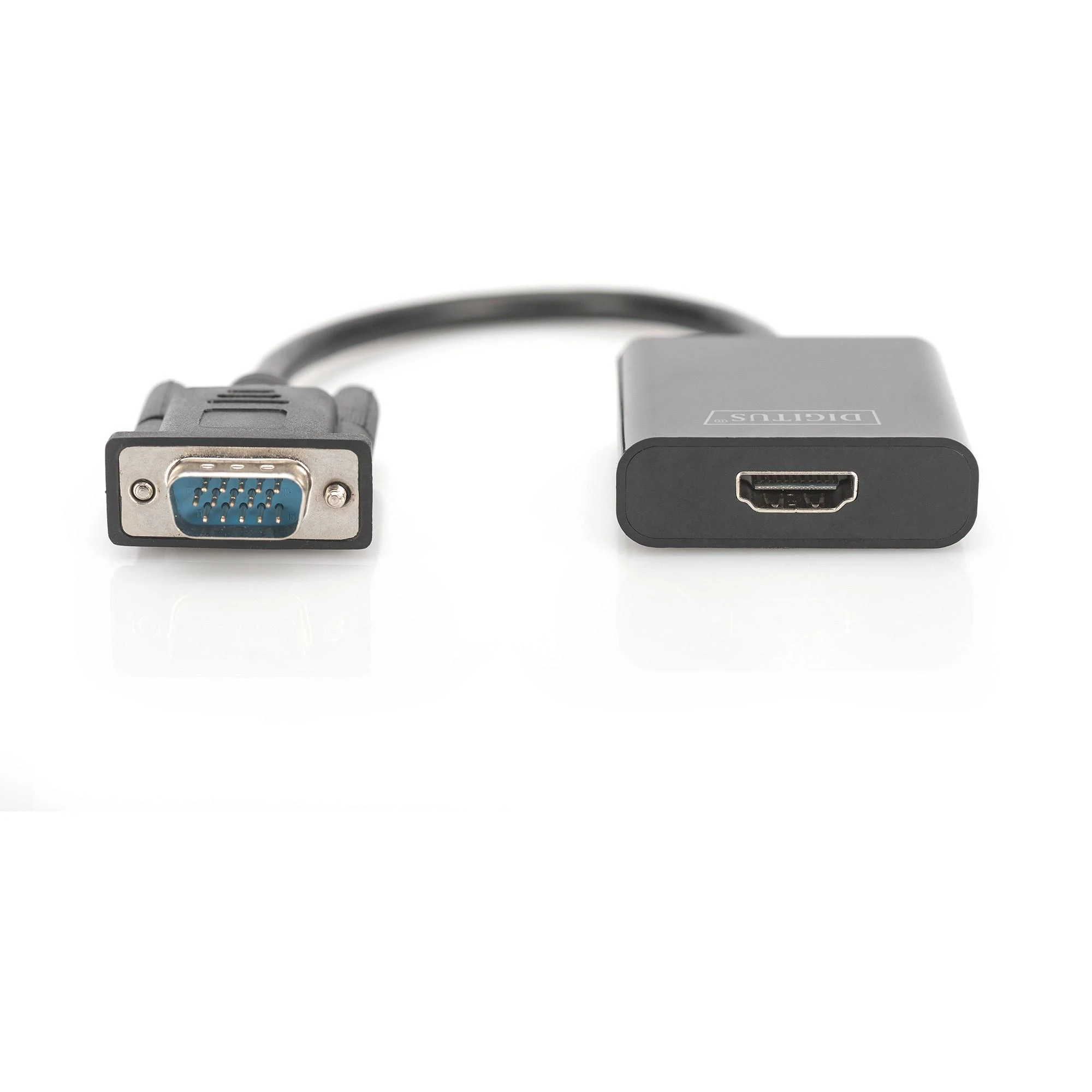 Assmann Electronic DIGITUS VGA į HDMI konverteris + garso 3,5 mm Full HD 1080p kabelio tipas 15 cm juodas