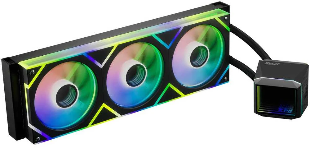 XPG Levante II 360 aušinimo sistema su RGB ventiliatoriais