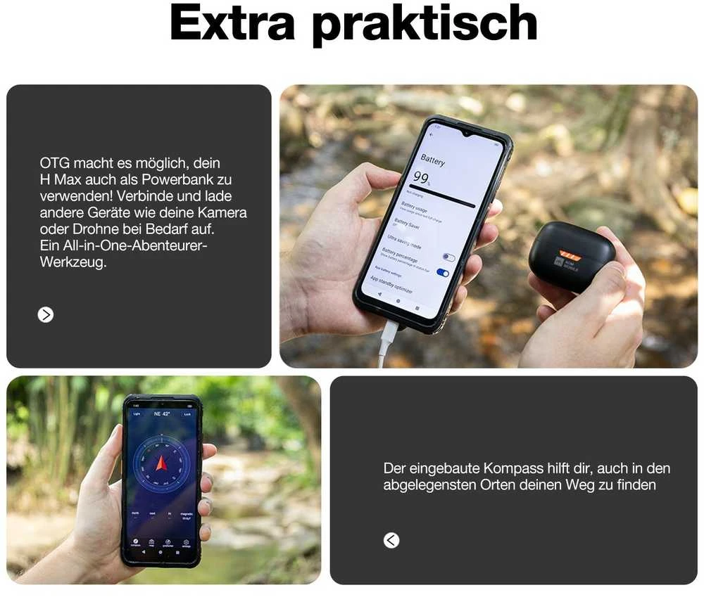 Išmanusis telefonas AGM Mobile H MAX Outdoor Rugged 128GB 4RAM 4G Juodas