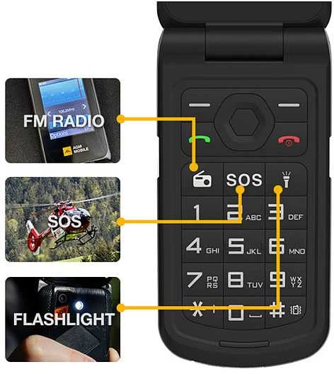 Agm Mobile AGM M10 „Klapper“ (4G) tvirtas