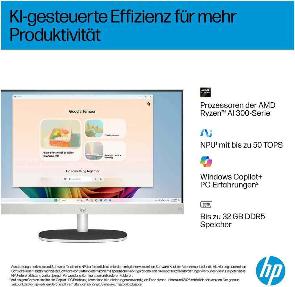 Stacionarus kompiuteris Daugiafunkcis kompiuteris HP 27 FHD IPS Ryzen AI 7 350 16GB/512GB SSD Windows 11 27-ct2473ng